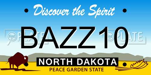 BAZZ10 North Dakota License Plate