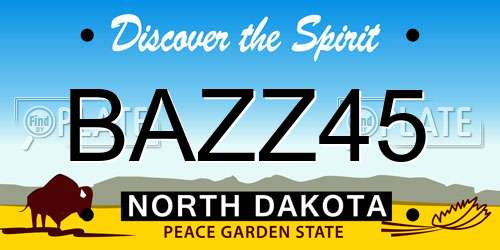 BAZZ45 North Dakota License Plate