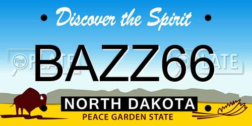 BAZZ66 North Dakota License Plate