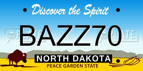BAZZ70 North Dakota License Plate