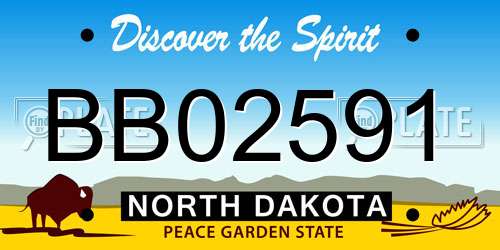 BB02591 North Dakota License Plate