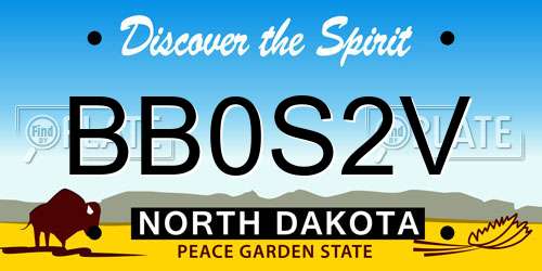 BB0S2V North Dakota License Plate