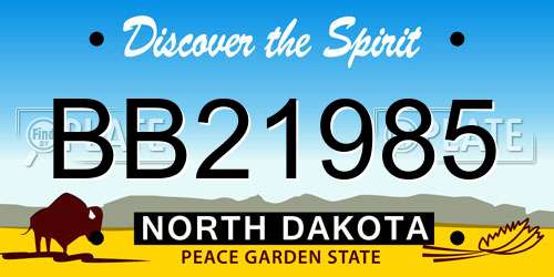 BB21985 North Dakota License Plate