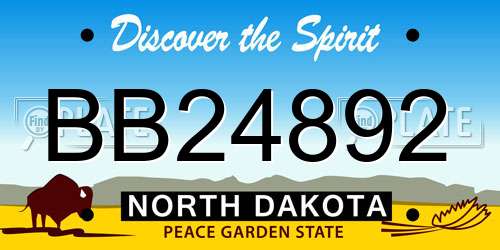 BB24892 North Dakota License Plate