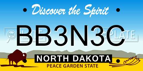 BB3N3C North Dakota License Plate
