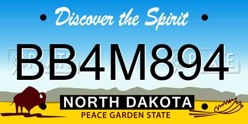 BB4M894 North Dakota License Plate