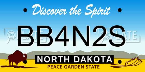 BB4N2S North Dakota License Plate