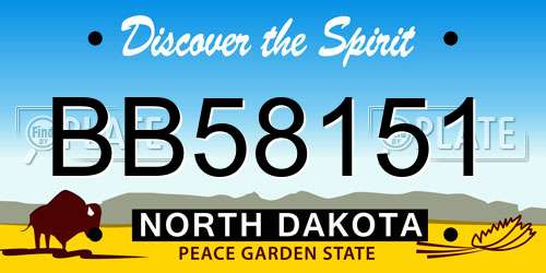 BB58151 North Dakota License Plate