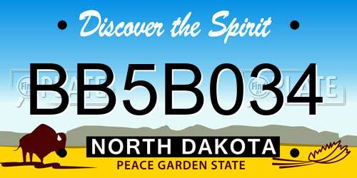 BB5B034 North Dakota License Plate