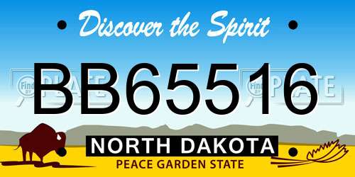 BB65516 North Dakota License Plate