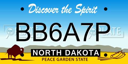 BB6A7P North Dakota License Plate