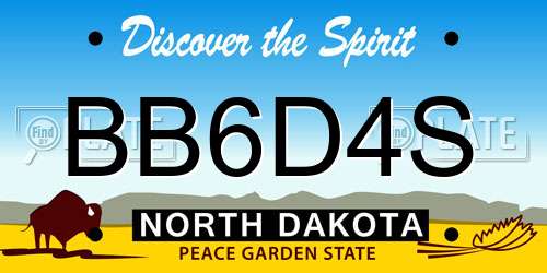 BB6D4S North Dakota License Plate
