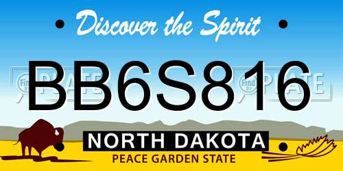 BB6S816 North Dakota License Plate