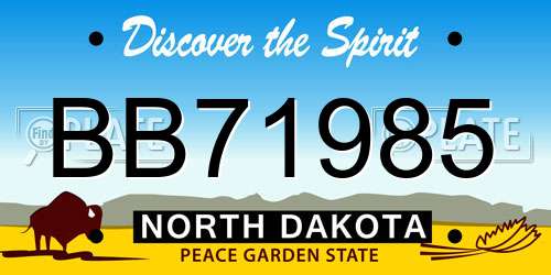 BB71985 North Dakota License Plate