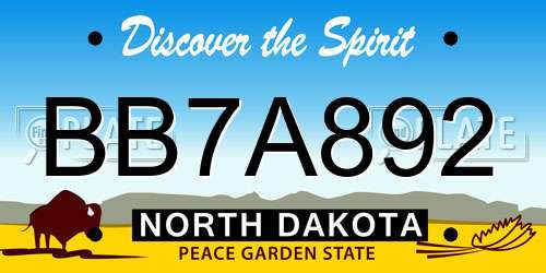 BB7A892 North Dakota License Plate