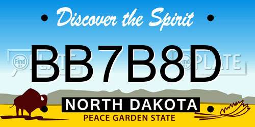BB7B8D North Dakota License Plate