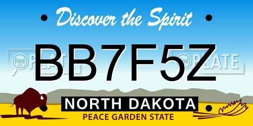 BB7F5Z North Dakota License Plate