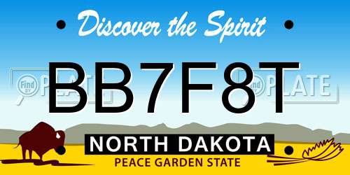 BB7F8T North Dakota License Plate
