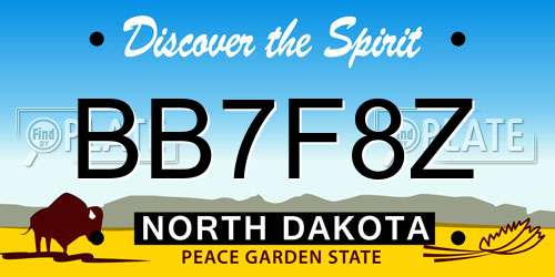 BB7F8Z North Dakota License Plate