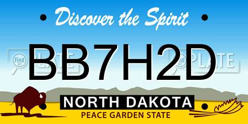 BB7H2D North Dakota License Plate