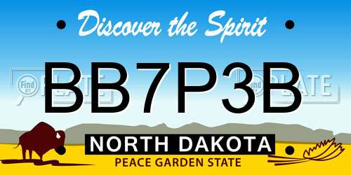 BB7P3B North Dakota License Plate