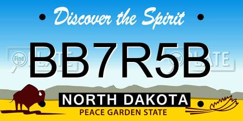 BB7R5B North Dakota License Plate