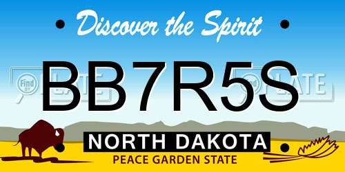 BB7R5S North Dakota License Plate