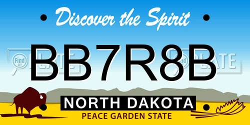 BB7R8B North Dakota License Plate