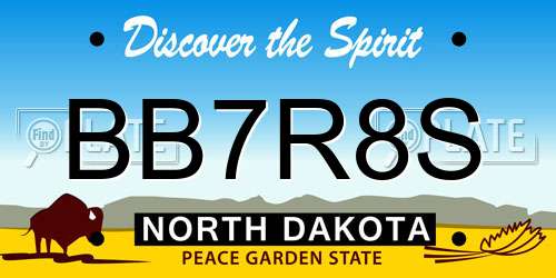 BB7R8S North Dakota License Plate