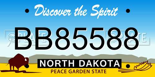 BB85588 North Dakota License Plate