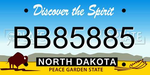 BB85885 North Dakota License Plate