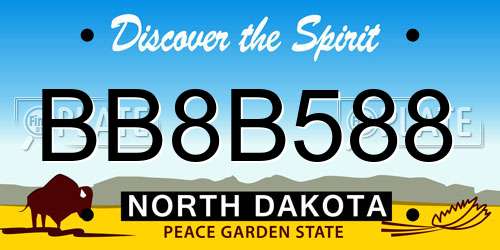 BB8B588 North Dakota License Plate