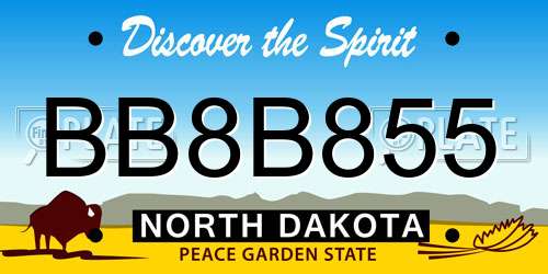 BB8B855 North Dakota License Plate