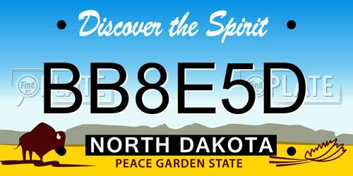 BB8E5D North Dakota License Plate