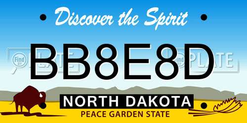BB8E8D North Dakota License Plate