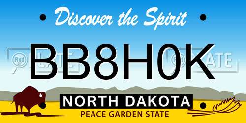 BB8H0K North Dakota License Plate