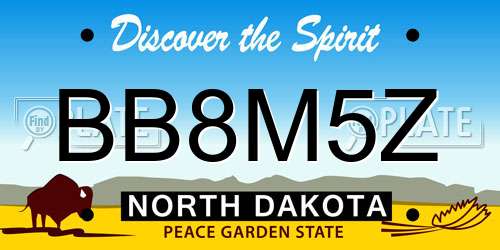 BB8M5Z North Dakota License Plate