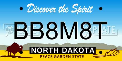 BB8M8T North Dakota License Plate