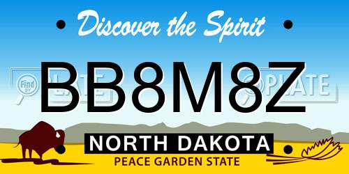BB8M8Z North Dakota License Plate
