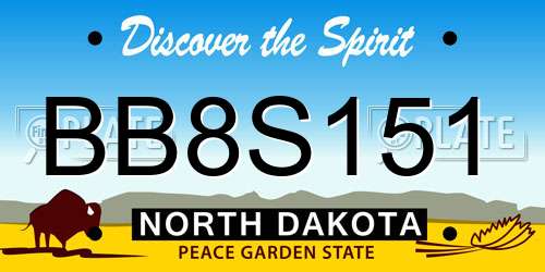 BB8S151 North Dakota License Plate