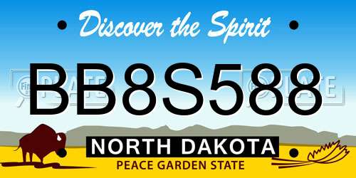 BB8S588 North Dakota License Plate