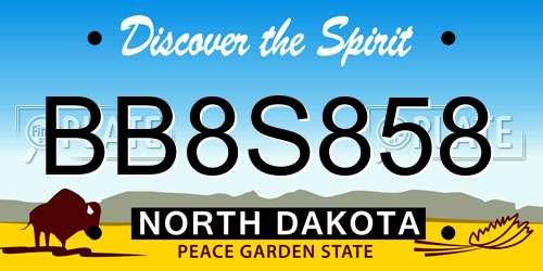 BB8S858 North Dakota License Plate