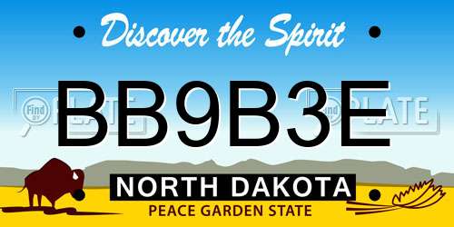 BB9B3E North Dakota License Plate