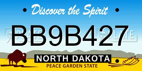 BB9B427 North Dakota License Plate