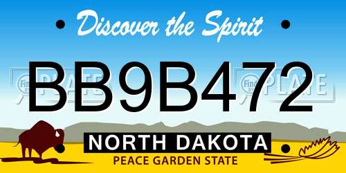 BB9B472 North Dakota License Plate