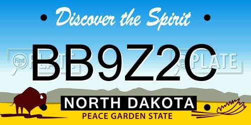 BB9Z2C North Dakota License Plate