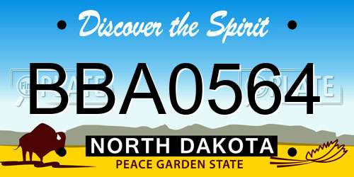 BBA0564 North Dakota License Plate