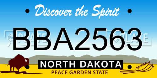 BBA2563 North Dakota License Plate