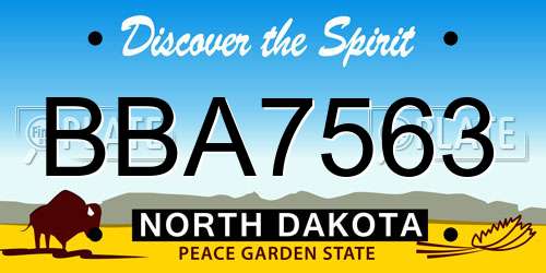 BBA7563 North Dakota License Plate