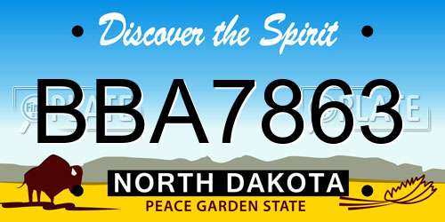 BBA7863 North Dakota License Plate
